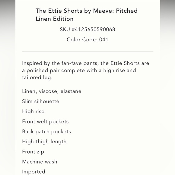 NWT new 32 Anthropologie Maeve ettie shorts pitched linen navy blue - Picture 4 of 17